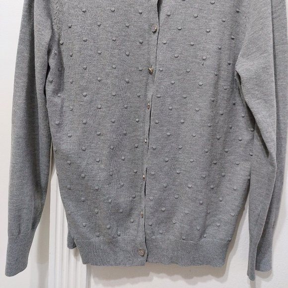 Blair London Buttoned Up Cardigan Sweater Gray MEDIUM - Picture 2 of 9